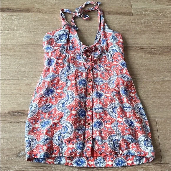 Anthropologie • Tie-Front Printed Mini Dress - Picture 6 of 9